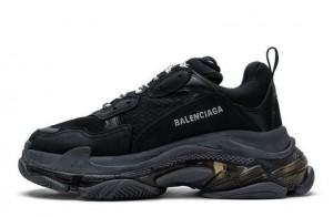 Balenciaga Triple S Sneakers Clear Sole "Black" Replica