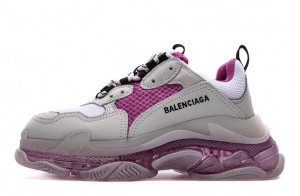 Balenciaga Triple S Trainer Clear Sole "Purple Red" Reps
