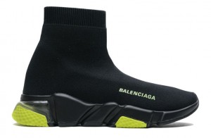 Balenciaga Speed Clear Sole Sock Shoes "Black/Green" Reps