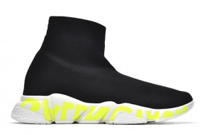 Balenciaga Speed Trainer Graffiti "Black Fluo Green" Replica