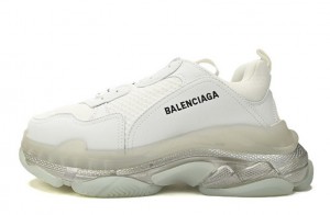 Balenciaga Wmns Triple S Sneaker Clear Sole "White Iridescent" Reps