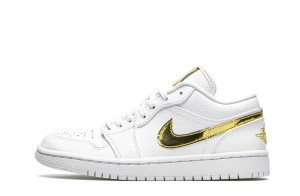 Wmns Air Jordan 1 Retro Low "White Metallic Gold" Replica