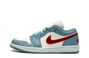 Wmns Air Jordan 1 Low "Blue Whisper Dune Red" Reps
