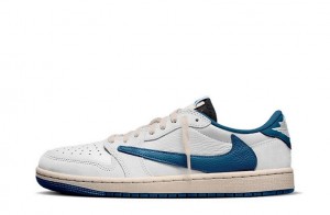Jordan 1 Retro Low OG SP Fragment x Travis Scott "Sail Military Blue" Reps