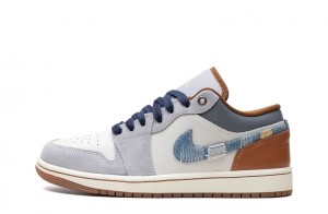Air Jordan 1 Low SE "Repaired Denim Swoosh" Reps