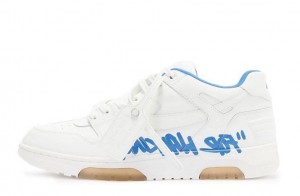 Off-White Out Of Office Low Tops For Walking "White White Dark Blue" SS22 Reps